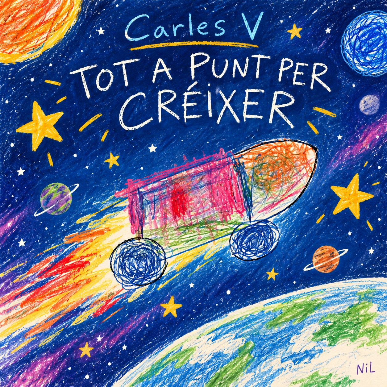 Portada de Tot a punt per créixer, amb el dibuix espacial original del Nil